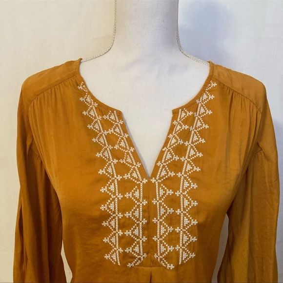 NWT Anthropologie Dolan Left Coast Alvia Peasant Top in Goldenrod Size XS - Picture 3 of 12